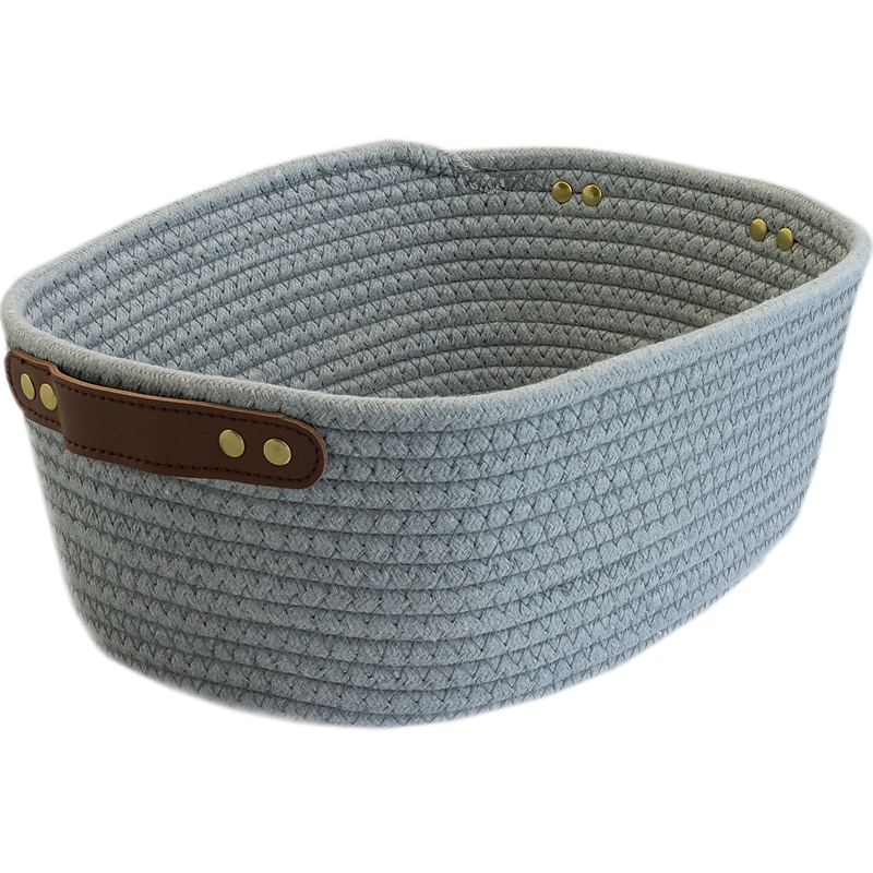 Martha Stewart Fabric Basket with Handles, Gray (MS111G) image 1