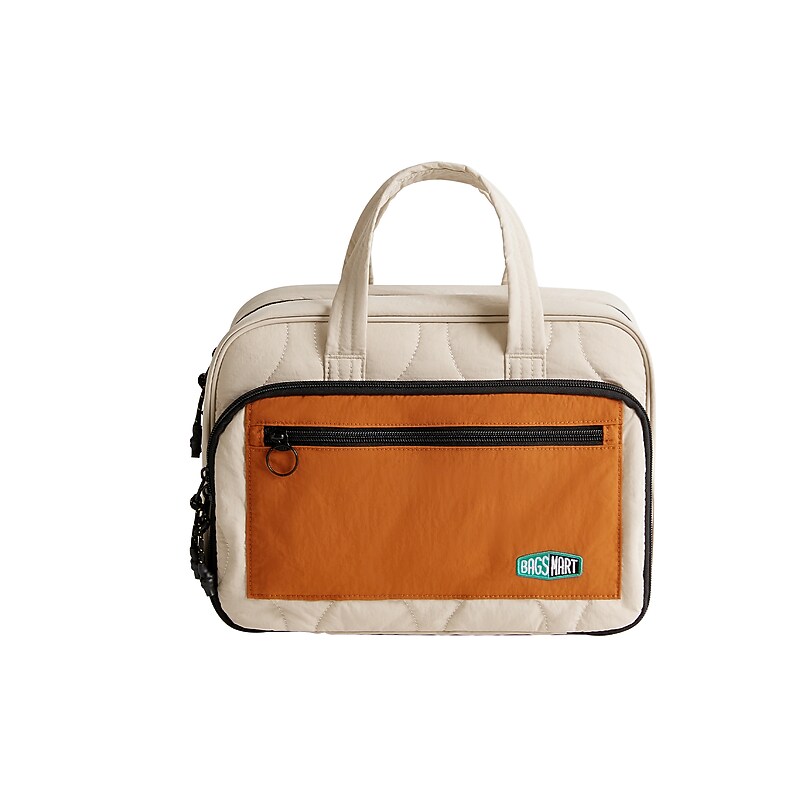 BAGSMART Walker 9.1" Polyester Toiletry Bag, Water Resistant, Tangerine (BM0108140AN500) image 1