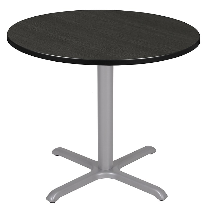 Regency Cain 36" Round Laminate X Base Breakroom Table, Ash Grey/Grey (TB36RNDAGGY) image 1