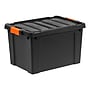 Iris Heavy Duty 78 Qt. Stackable Storage Bin with Latching Lid, Plastic, Black/Orange, 4/Pack (500154)~#|#~8DCFEE59-3D5F-4F49-900388E7A9606BF2_sc7