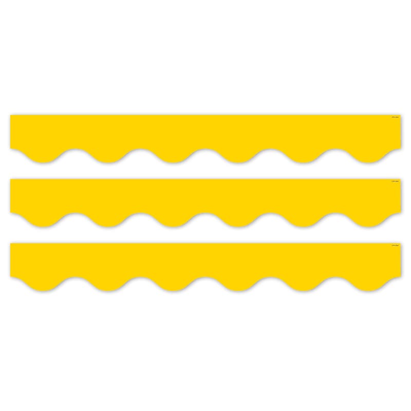 Creative Teaching Press Core Decor EZ Border, 3" x 2', Yellow Wavy, 24/Pack, 3 Packs/Bundle (CTP11065-3) image 1