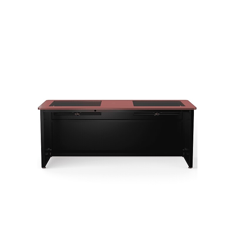 VersaDesk 72"W Downview Computer Desk, Cherry/Black (DV7230-BC) image 1