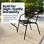 Flash Furniture Lila 55" Patio Table with Umbrella Hole and 4 Slat Stack Chairs, Black (TLH089R017CBK4)~#|#~8DDF0C95-FD2A-4933-8E1F295B596965F0_sc7