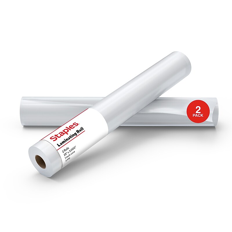 Staples Laminating Film Roll, 3 Mil, 25" x 250', 2/Pack (ST63252) image 1