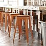 Flash Furniture Kai Indoor-Outdoor Backless Bar Height Stool, Orange with Teak Seat (CH3132030ORPL2T)~#|#~8DE3686B-2522-4E42-9DC126524DCFC9FE_sc7