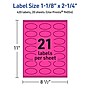 Avery Oval Laser/Inkjet Multipurpose Labels, 1-1/8" x 2-1/4", Neon Magenta (420/Pack)~#|#~8DE485D5-C4AF-48C2-B1FC811BCA0DBB4E_sc7