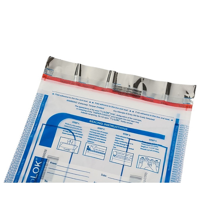TripLok Series D Deposit Bags, Clear, 100/Pack (585040) | Staples