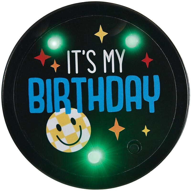 Party City It's My Birthday Light-Up Button, Multicolored (AM3903931-NS) image 1