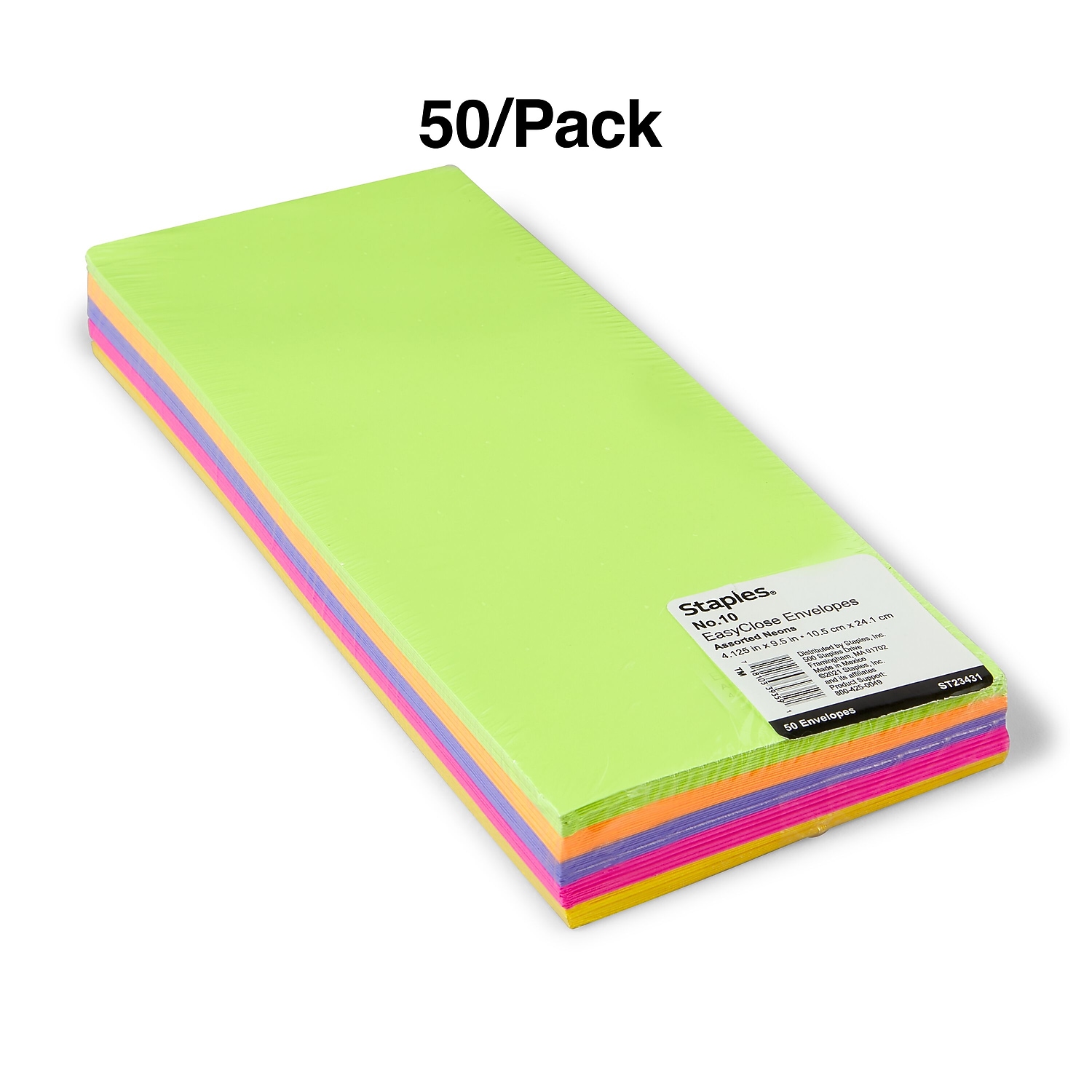 Staples EasyClose #10 Geschäftsumschläge 4 1/8" x 9 1/2" sortiert 150/Karton - Bild 4 von 4
