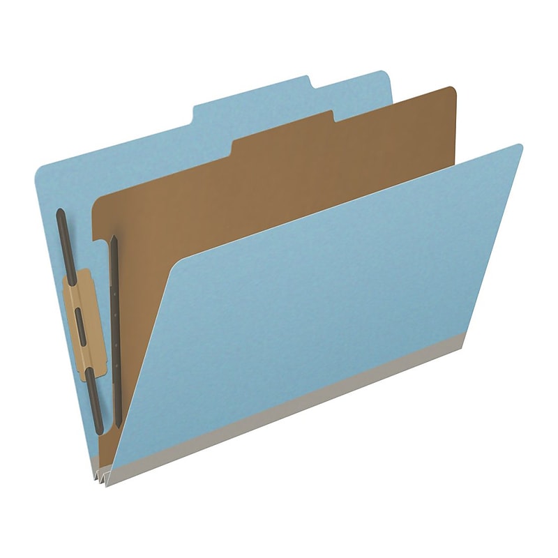 Medical Arts Press Pressboard Classification Folder, 1 Divider, 2" Expansion, Legal Size, Blue, 10/Box (DV-T52-14-3BLU) image 1