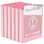 Davis Group Standard View 1" 3-Ring Binders, Blush, 6/Pack (7411-11-06)~#|#~8DEBAB46-B108-46E7-A4BC1773F57643A9_sc7