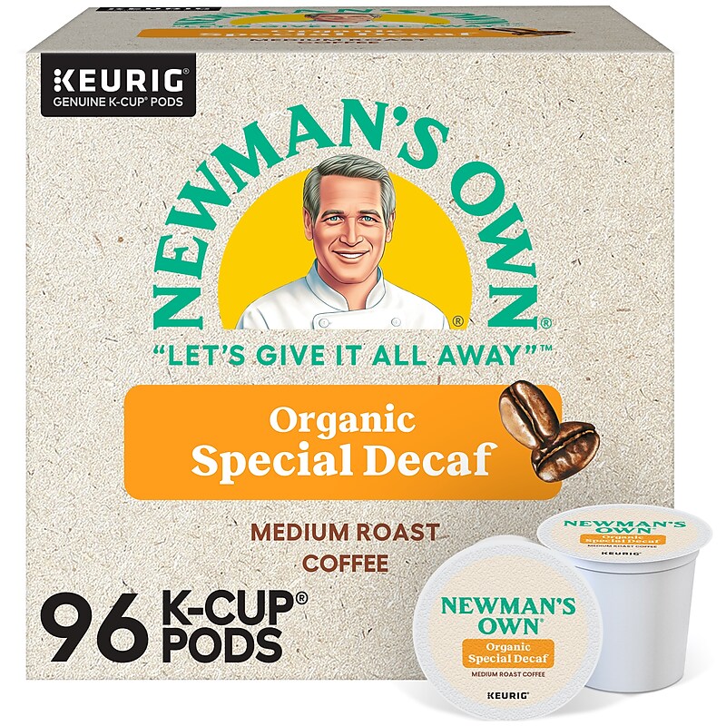 Newman's Own Organic Special Decaf Coffee Keurig K-Cup Pod, Medium Roast, 96/Carton (4051CT) image 1