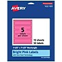Avery Laser/Inkjet Rectangle Multipurpose Labels, 1.5" x 7.5", Bright Pink, 50/Pack (94231)~#|#~8DF5556A-C8EA-4FF0-A5EBBF261CA24234_sc7