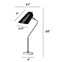 Lalia Home Studio Loft Asymmetrical LED Desk Lamp, 24", Antique Brass/Matte Black/Marble White (LHD-5058-AB)~#|#~8DFAD87B-3505-4959-BFD9E350476AB040_sc7