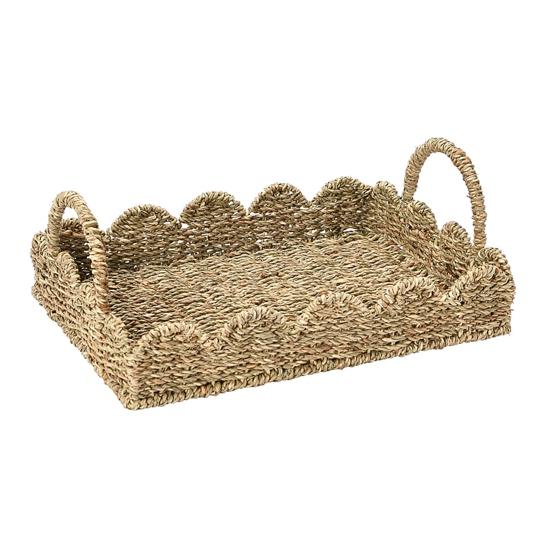 Household Essentials Seagrass Tray with Scalloped Edge (HHML-6670) image 1