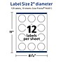 Avery TrueBlock Laser/Inkjet Round Multipurpose Labels, 2" Dia., White, 120 Labels/Pack (94501)~#|#~8E13DFFE-CE20-4466-92E2443FB0674463_sc7