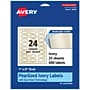 Avery Pearlized Ivory Oval Multipurpose Labels, 1" x 2", Ivory, 600/Pack (94053)~#|#~8E15C479-8F1C-4E81-AADD746FF8E3D26C_sc7