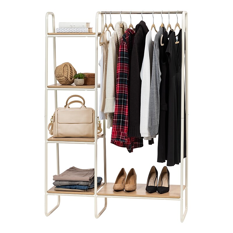 Iris 12.38" x 10.5" Garment Rack, White Metal (596276) image 1