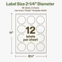 Avery Hemp Round Laser/Inkjet Multipurpose Labels, 2-1/4" Dia, Off-White (96/Pack)~#|#~8E2118AA-D00B-4811-A107D7A22D47FA6F_sc7