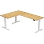 FlexiSpot E7 76"W Electric L-Shaped Adjustable Bamboo Top Standing Desk, White (E7LW557624BAM)~#|#~8E23DC0D-130D-434F-A89B97B61688F0C3_sc7