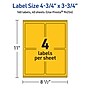 Avery Laser/Inkjet Rectangle Multipurpose Labels, 4.75" x 3.75", Bright Yellow, 160/Pack (94254)~#|#~8E2E498B-F513-4A81-8A49F9E2C21B0631_sc7