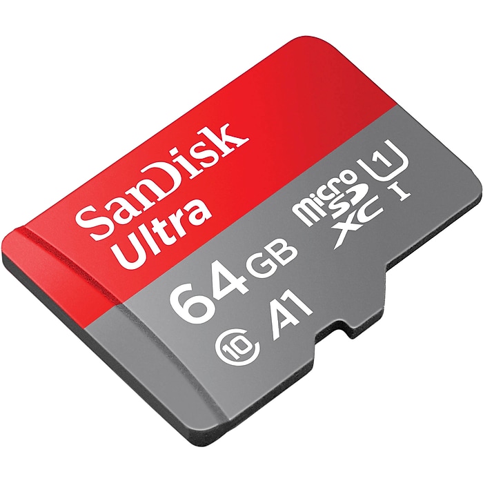 SanDisk Ultra 64GB microSDXC Memory Card with Adapter, Class 10