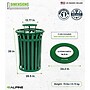 Alpine Industries Metal Outdoor Trash Can with Rain Bonnet Lid and Liner, 38 Gallon, Black/Green (479-38-1-GRN)~#|#~8E37203D-5BA2-4EC0-945E8B7C71863E5C_sc7