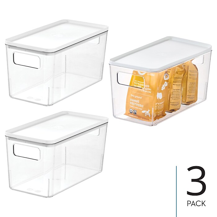 iDESIGN Stackable Plastic Storage Bin with Lid, 6