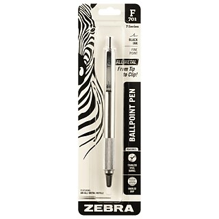 Zebra G-301 Retractable Gel Pen, Medium Point, 0.7mm, Black