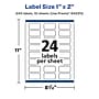 Avery Laser/Inkjet Rectangle Multipurpose Labels, 1" x 2", White, 240 Labels/Pack  (94220)~#|#~8E4B0EF2-A312-467A-8AC338385B6F9872_sc7