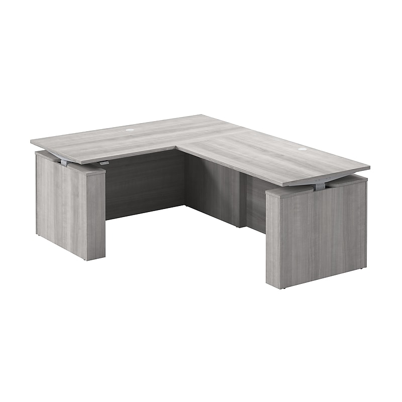 Bush Business Furniture Stratus 60"W Electric L-Shaped Adjustable Standing Desk, Platinum Gray (SUT013PG) image 1