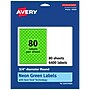 Avery Laser/Inkjet Multipurpose Circle Labels, 0.75" Dia., Neon Green, 6400/Box (94504)~#|#~8E4C2B9A-1273-4D2B-923E5B3452062768_sc7