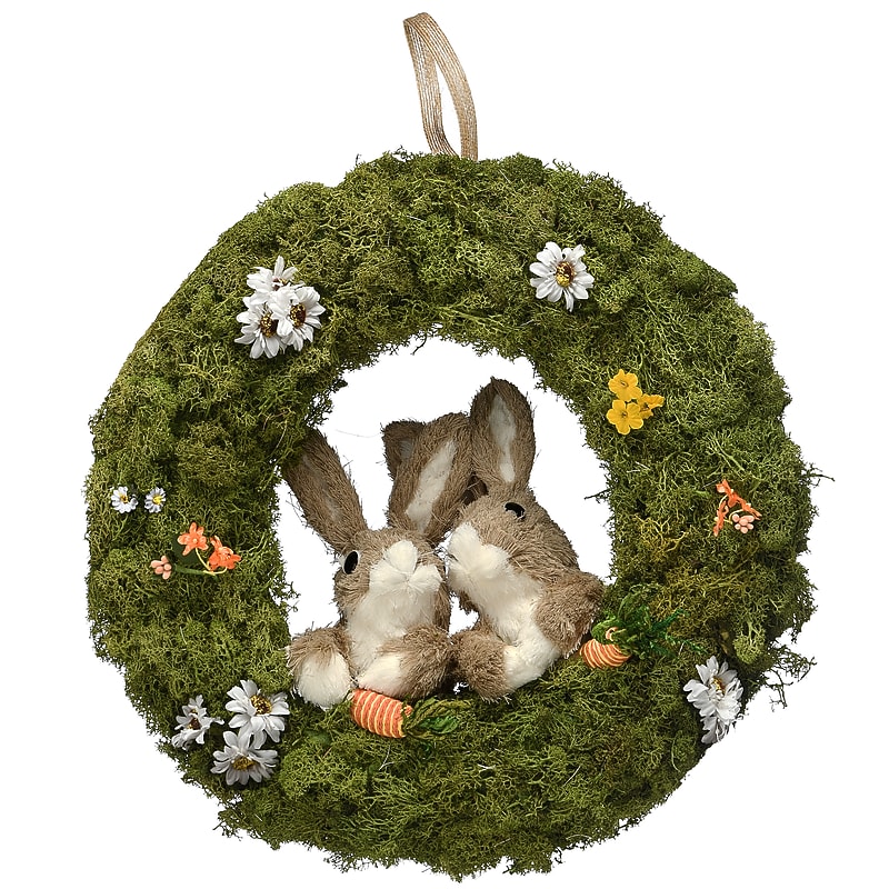 National Tree Company 15" Wreath with Rabbits (RAE-141475-1) image 1