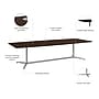 Bush Business Furniture 120W x 48D Boat Shaped Conference Table with Metal Base, Black Walnut (99TBM120BWSVK)~#|#~8E4FBFA5-7261-4BAE-8E6152E2D08B14F5_sc7