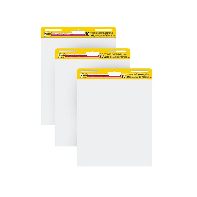 Post-it Super Sticky Wall Easel Pad, 25" x 30", 20 Sheets/Pad, 3 Pads/Pack (559 VAD20 3PK) image 1
