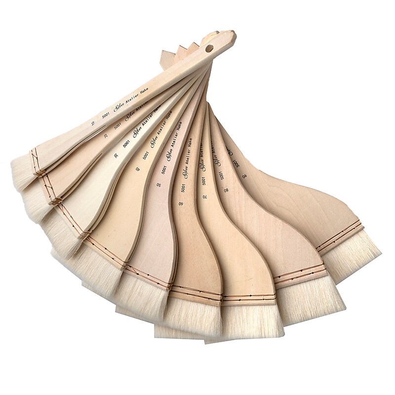 Silver Brush Natural Goat Bristle, Silver Hake Set, 9/Pack (SLVHK5051) image 1