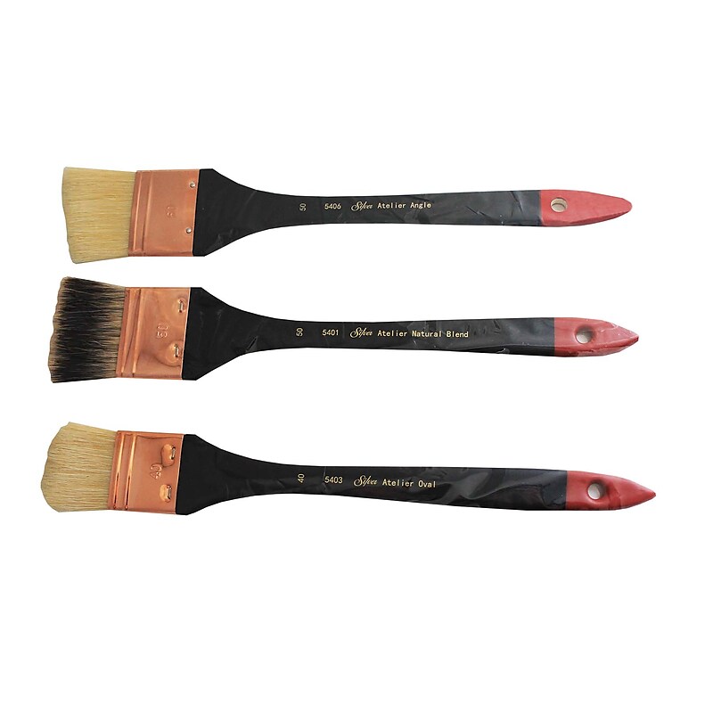 Silver Brush Natural Hog Bristle, Assorted Brushes, 3/Pack (SLVAW5561) image 1