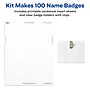 Avery Clip Style Laser/Inkjet Name Badge Kit, 2 1/4" x 3 1/2", Clear Holders with White Inserts, 100/Box (74461)~#|#~8E5B8CEB-4823-4F7D-A77617401433310E_sc7