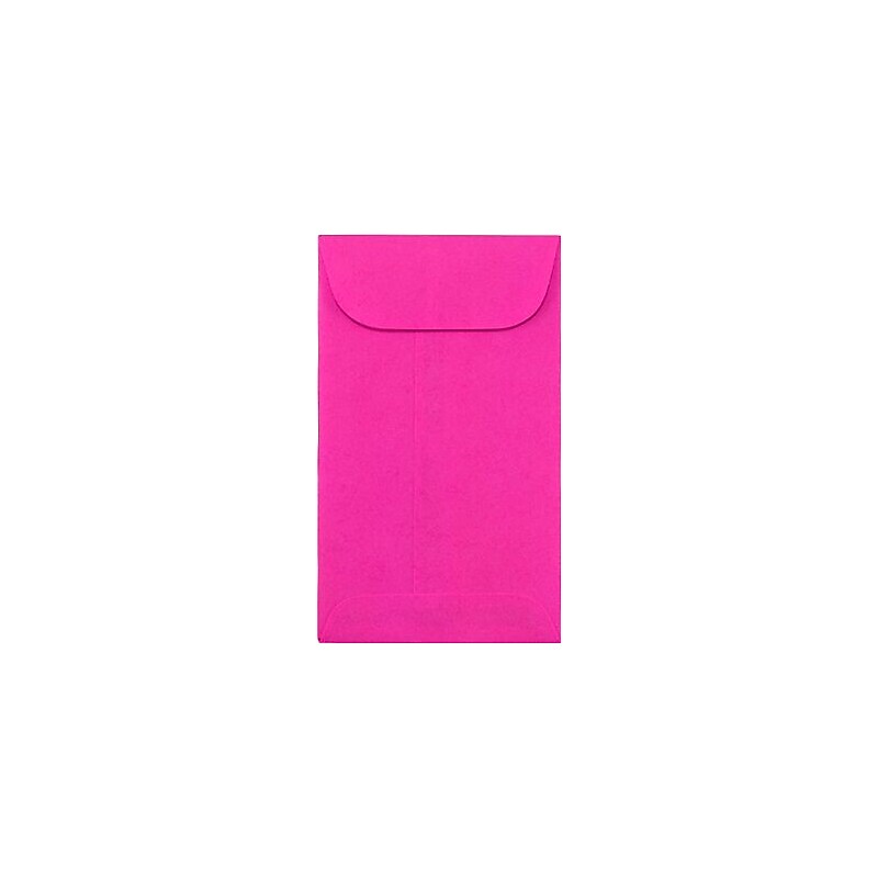 LUX Moistenable Glue #5 1/2 Coin Envelopes, 3 1/8" x 5 1/2", Bright Fuchsia, 50/Pack (512CO-BP-50) image 1