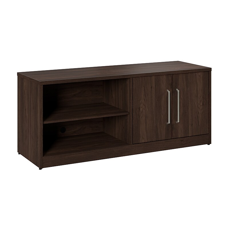 Bush Business Furniture Vista Low Storage Cabinet with Doors and Shelves, Black Walnut (VSS160BW) image 1