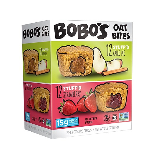 Bobo's Stuff'D Gluten-Free Oat Bites, Apple Pie/Strawberry, 1.3 Oz., 24/Carton (510)~#|#~8E6633D8-A94F-4A8A-A91AB0F3B59045A0_sc7
