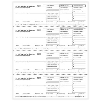 ComplyRight W-2 4-Up Employee Tax Form, 50/Pack (520650)