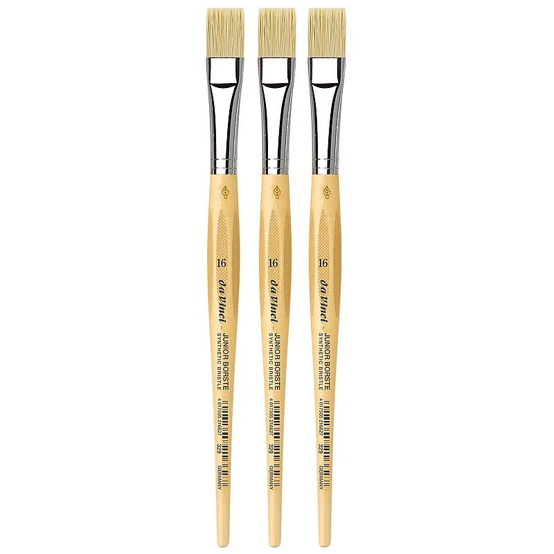 da Vinci JUNIOR Mixed Media Synthetic Bristle, Flat Brush, 3/Bundle (DVXVA32916-3) image 1