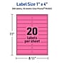 Avery Rectangle Laser/Inkjet Multipurpose Labels, 1" x 4", Bright Pink (200/Pack)~#|#~8E6B6CFF-5AF7-4A4F-817C93E1C51418C0_sc7
