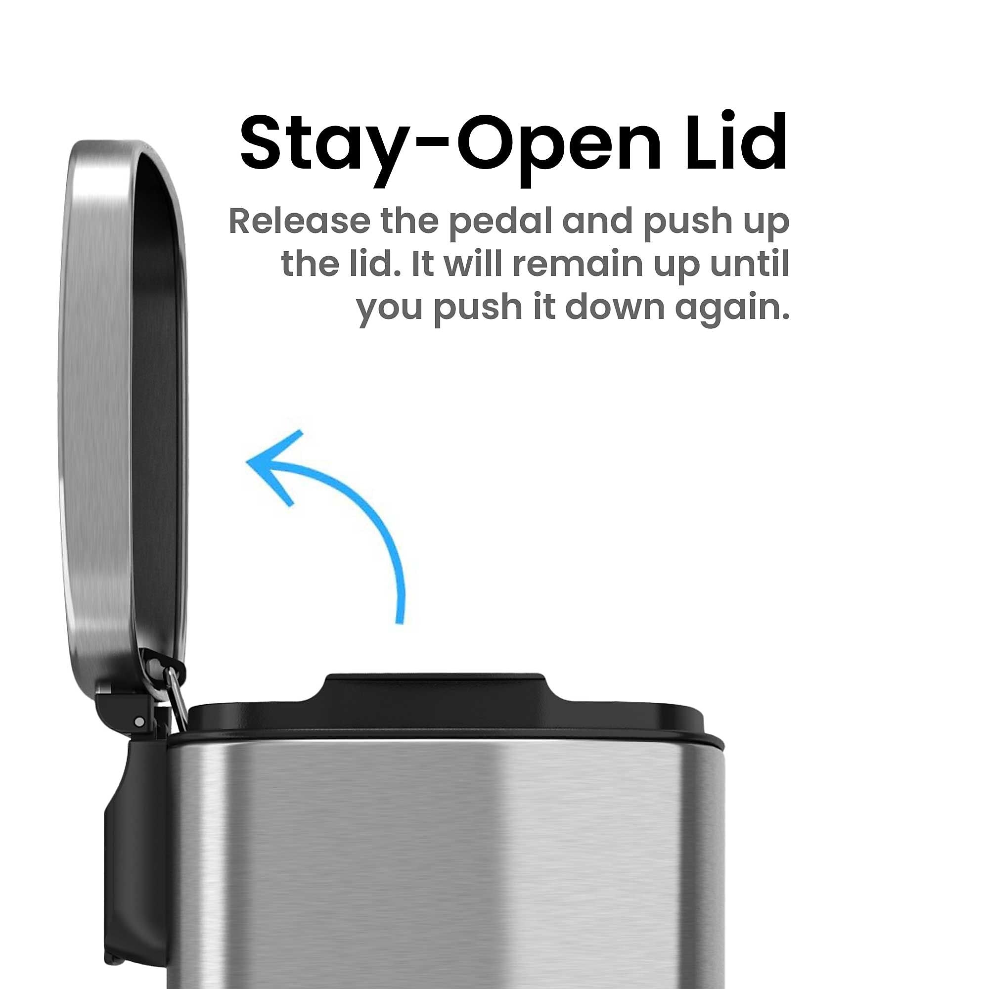 iTouchless SoftStep Stainless Steel Rectangular Step Pedal Trash Can with Removable Inner Bin, 1.32 Gal., Silver (PC05RSS) Sansujyuku sansujyuku.com