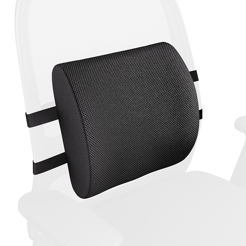 Staples Ergonomic Memory Foam Back Cushion, Black (ST63335) image 1