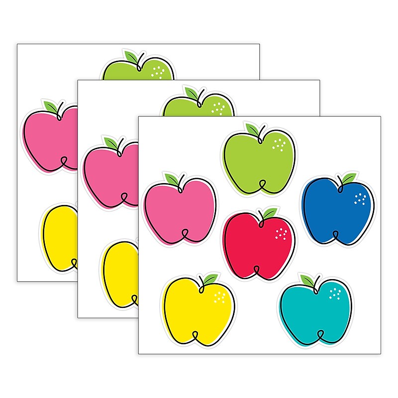 Creative Teaching Press Core Décor Doodle Apples Designer Cut-Outs, 36/Pack, 3 Packs/Bundle (CTP10420-3) image 1