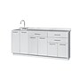 Viva Comfort 36'' H x 72" W Medical Cabinet with Left Sink and 24" W Right Side Desk, 6 Doors, 3 Drawers (90272-LS-GRY-AO)~#|#~8E86BC23-EEC2-4394-A26A772A9604443C_sc7