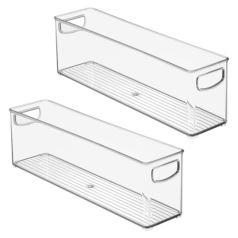 iDESIGN Large Stackable Plastic Storage Bin, Clear, 2/Set (28293M2) image 1