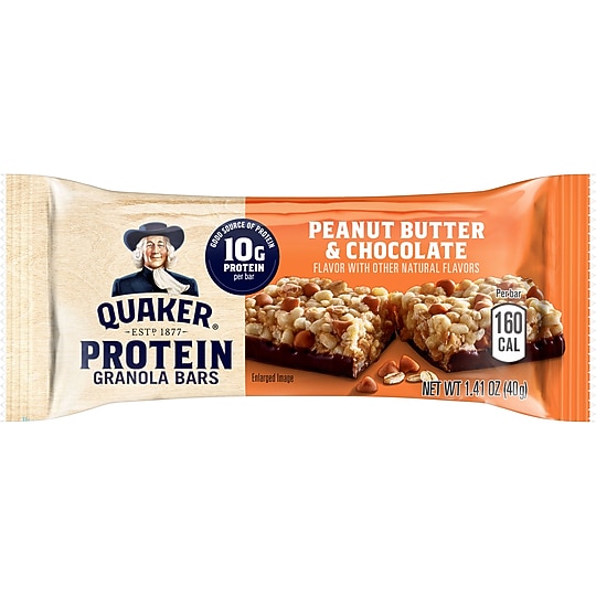Quaker Protein Chocolate Peanut Butter Granola Bar, 7 oz., 5 Bars/Box (QUA57832)~#|#~8E897561-0554-4F5C-B879DEE354E0EABD_sc7